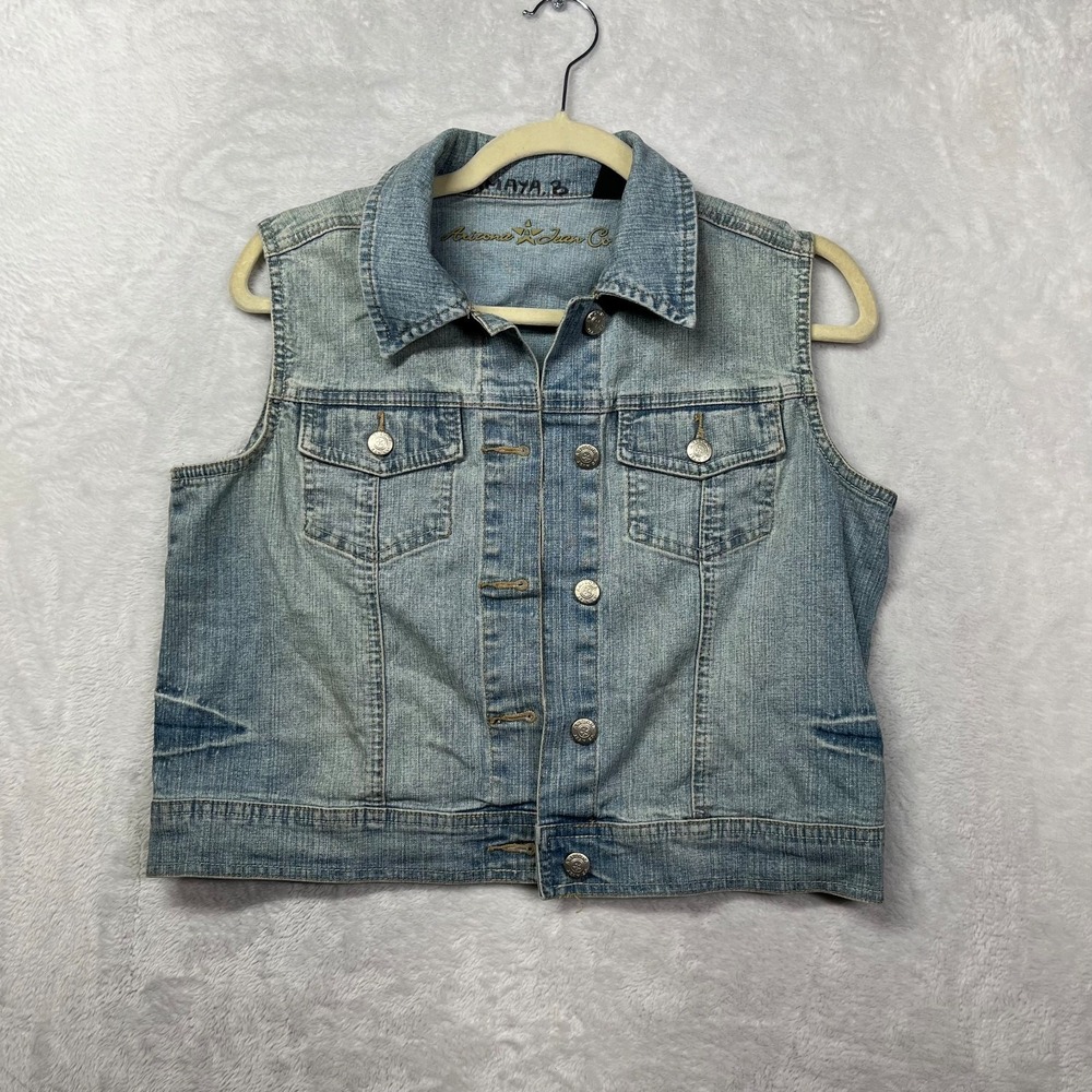 Arizona Jean Co Denim Vest Women's Blue‎ Denim Stretch Classic Y2K - Medium